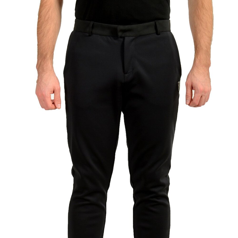 Scuderia Ferrari Men's Black Flat Front Casual Pants US M IT 50